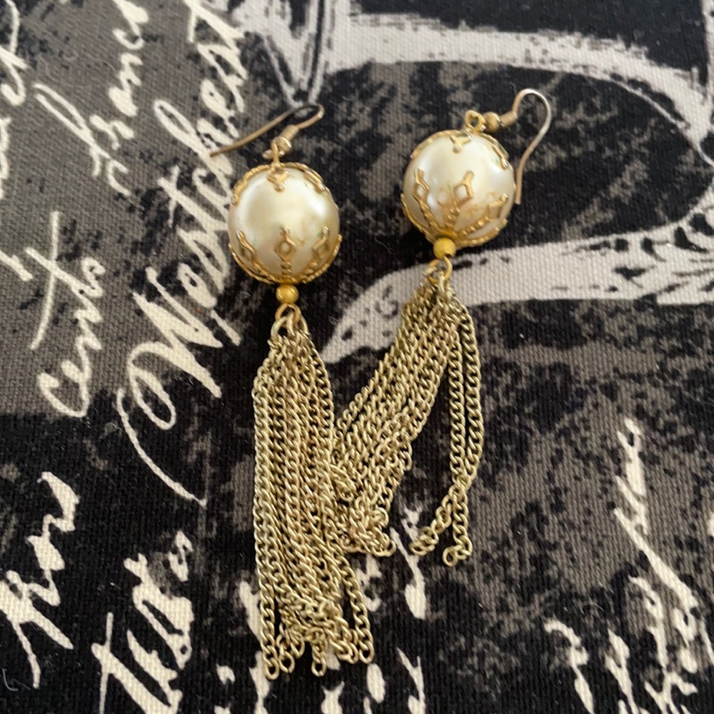 Pearl and Chain Drop Earring